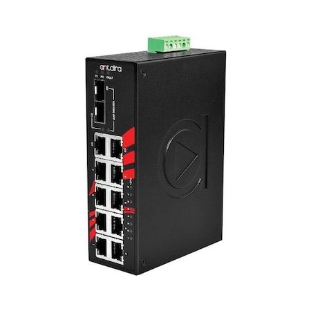 10-Port Industrial PoE+ Gigabit Unmanaged Ethernet Switch